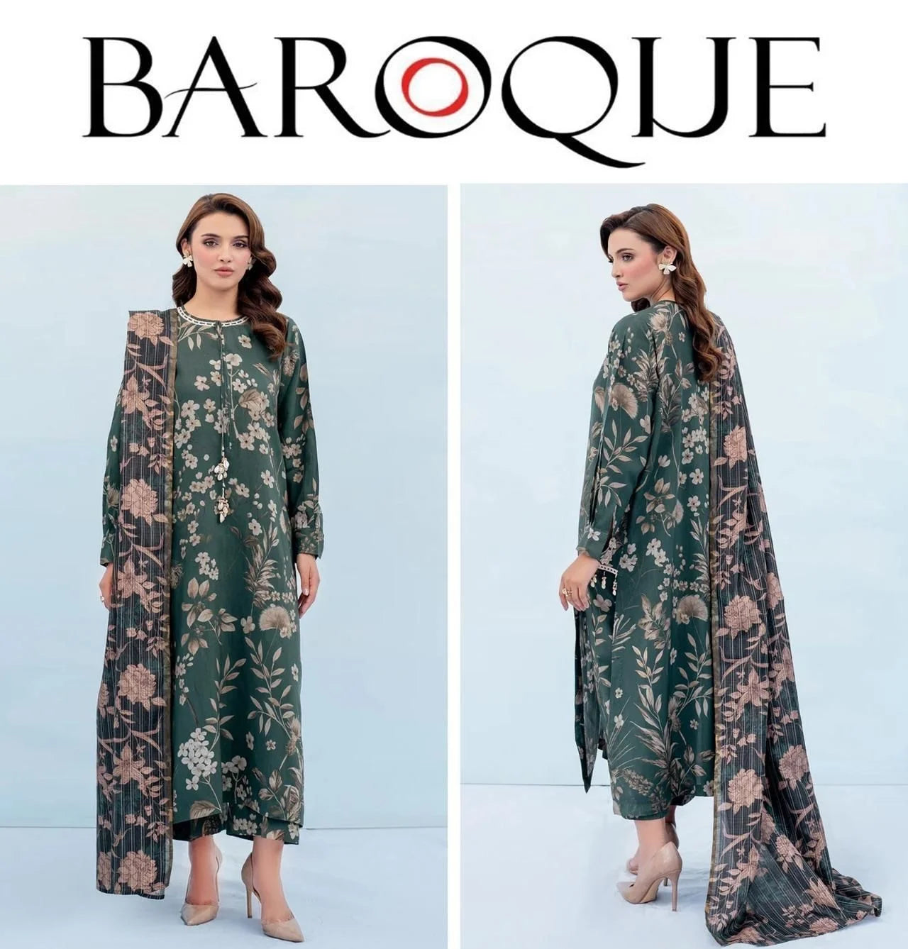 Baroque Premium Digital Printed LAWN  3pc - Green