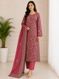 BinSaeed 3PC Stitched Original Lawn Deep Rose Pink