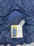 Florent Printed Lawn 3 PC - Navy Blue