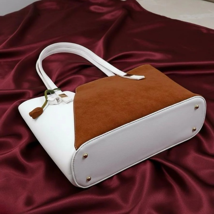 Brown & White Grace Tote Bag