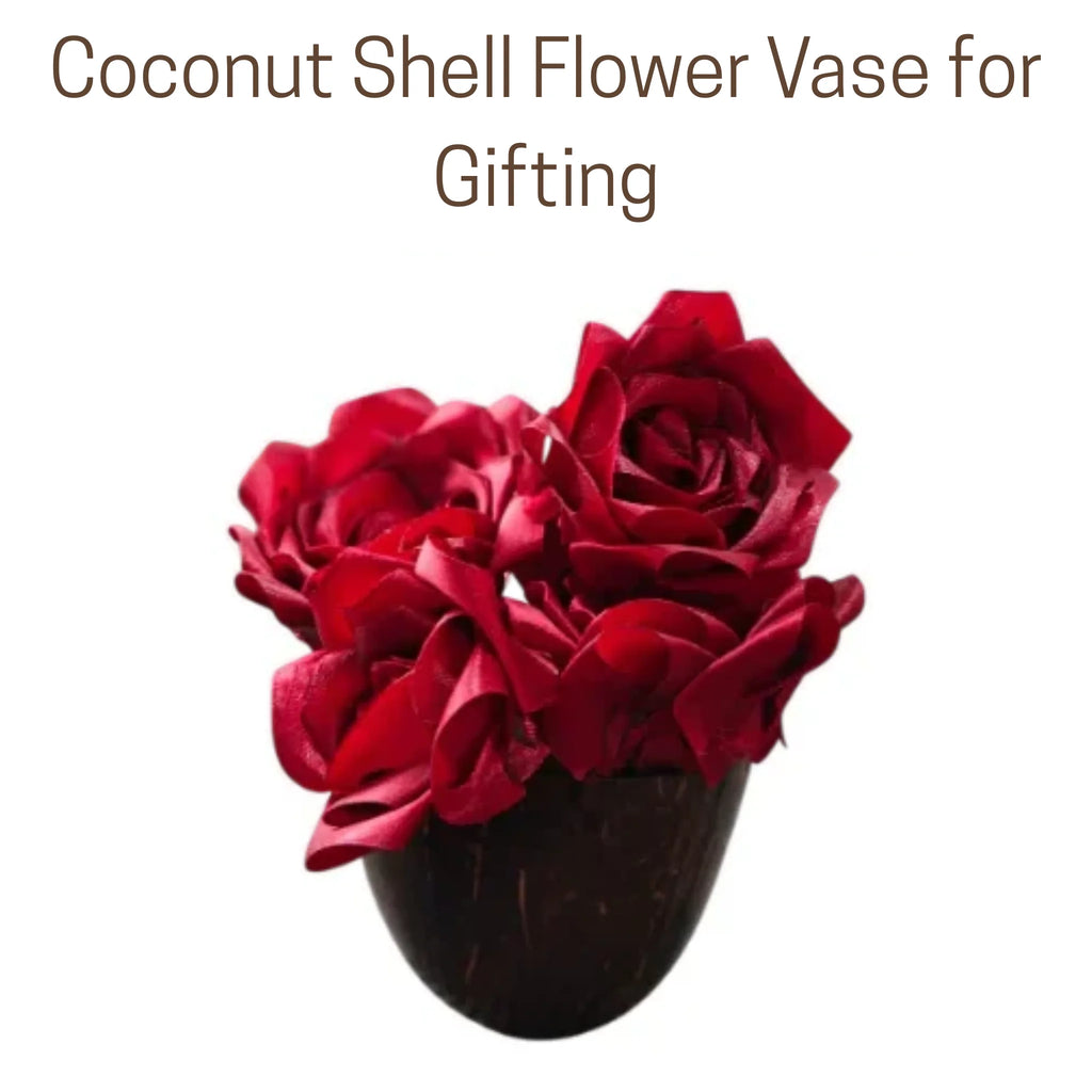 Decorative Coconut Shell Vase for Gifting