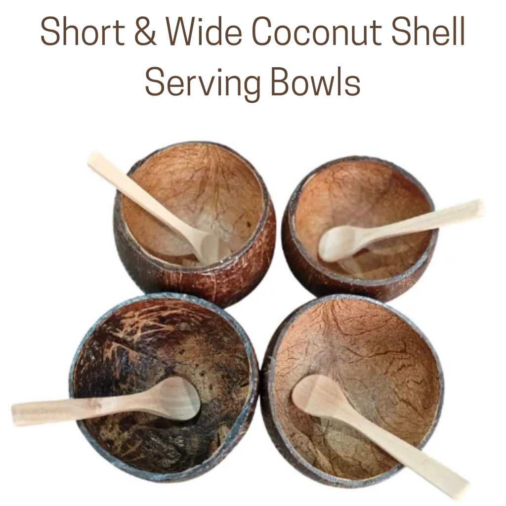 Short & Wide Coconut Shell Serving Bowl