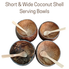 Short & Wide Coconut Shell Serving Bowl